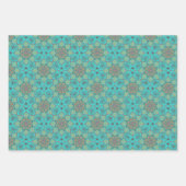 Rode oceaan blauw Sinaasappel mandala bloem batik  Inpakpapier Vel (Voorkant 3)