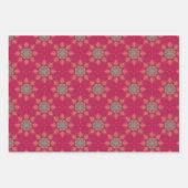 Rode oceaan blauw Sinaasappel mandala bloem batik  Inpakpapier Vel (Voorkant)