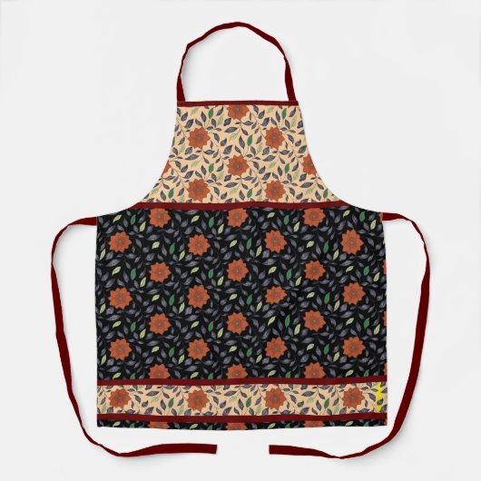 Rode Ochre Flowers met Schort van bladeren (Voorkant)