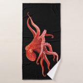 rode octopus badhanddoek (Badhanddoek)