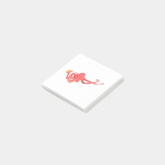 Rode Octopus Bierliefhebber Post-it® Notes (Schuin)