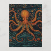 Rode octopus briefkaart (Voorkant)