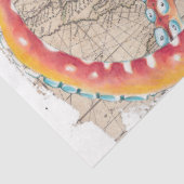 Rode octopus compass beige  kaart Nautisch Tissuepapier (Detail)