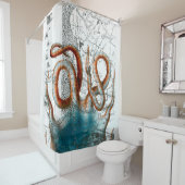 rode octopus  douchegordijn (In situ)