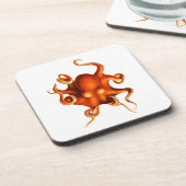 Rode octopus drankjes onderzetter (Linkerzijde)