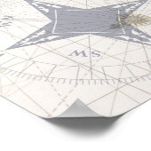  rode octopus illustratie Nautical Map Poster (Hoek)