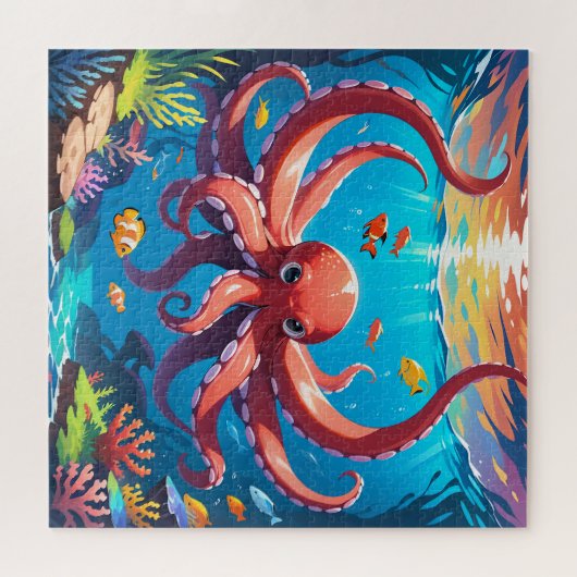 Rode octopus legpuzzel (Horizontaal)