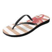 Rode octopus moderne strand witte zand gestreept teenslippers (Schuin)