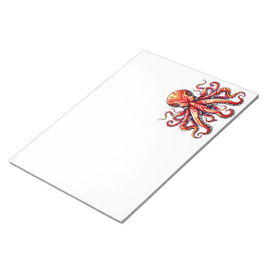 Rode Octopus Notitieblok (Schuin)