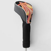 Rode octopus op zwarte Waterverf kunst Golfheadcover (Schuin)