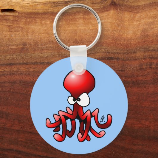Rode octopus sleutelhanger (Voorkant)