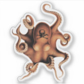 Rode octopus sticker (Voorkant)