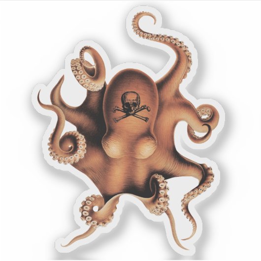 Rode octopus sticker (Voorkant)