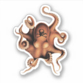 Rode octopus sticker (Voorkant)