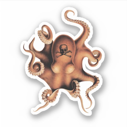 Rode octopus sticker (Voorkant)