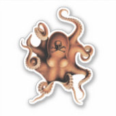 Rode octopus sticker (Voorkant)