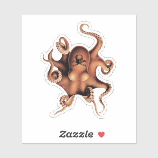 Rode octopus sticker (Vel)