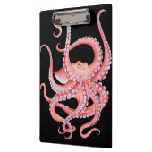 Rode octopus Waterverf op zwart Klembord (Links)