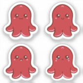 Rode octopus worst emoties sticker (Voorkant)