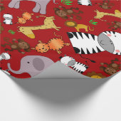 Rode oerwouden safari cadeaupapier (Hoek)