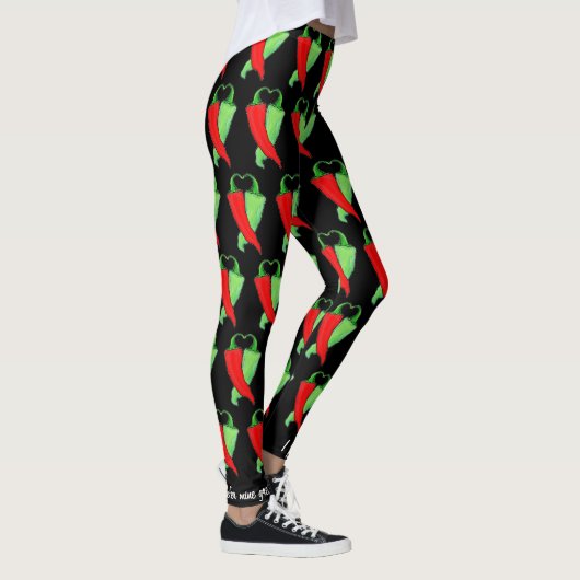 Rode of groene chili personaliseren Schattigee vro Leggings (Rechts)