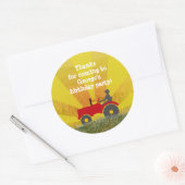 Rode of Groene Tractor Party Favor Bag Sticker (Envelop)