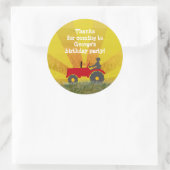 Rode of Groene Tractor Party Favor Bag Sticker (Tas)