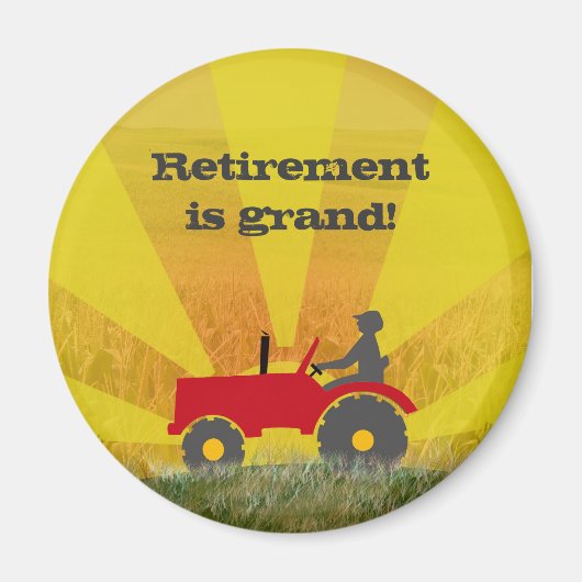 Rode of Groene Trekker Pensioenmagneet Magneet (Voorkant)