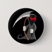 Rode ogen dood ronde button 5,7 cm (Voorkant)