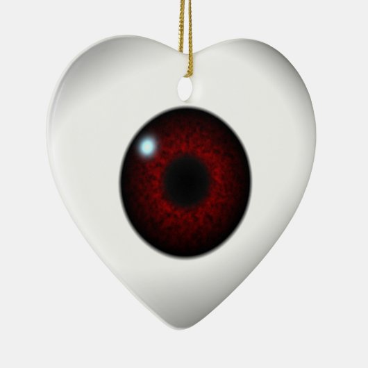 Rode ogen hart keramisch ornament (Rechts)