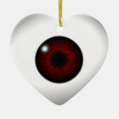 Rode ogen hart keramisch ornament (Voorkant)