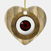 Rode ogen hart keramisch ornament (Achterkant)