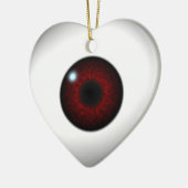 Rode ogen hart keramisch ornament (Links)