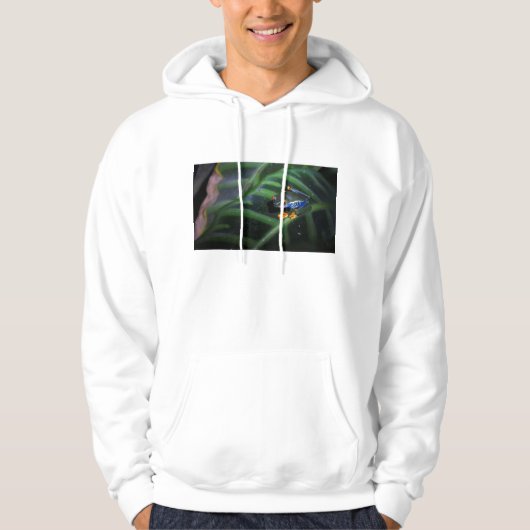 Rode ogen kikker op leder hoodie (Voorkant)