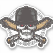 Rode ogen piratenschedel sticker (Voorkant)