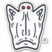 Rode ogen pointe oren vampier-achtig schepsel v1 sticker (Voorkant)