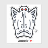 Rode ogen pointe oren vampier-achtig schepsel v1 sticker (Vel)