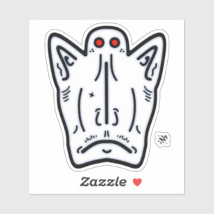 Rode ogen pointe oren vampier-achtig schepsel v1 sticker