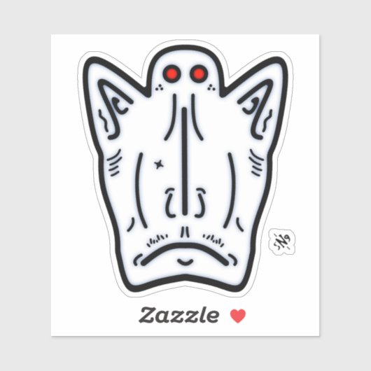 Rode ogen pointe oren vampier-achtig schepsel v1 sticker (Vel)