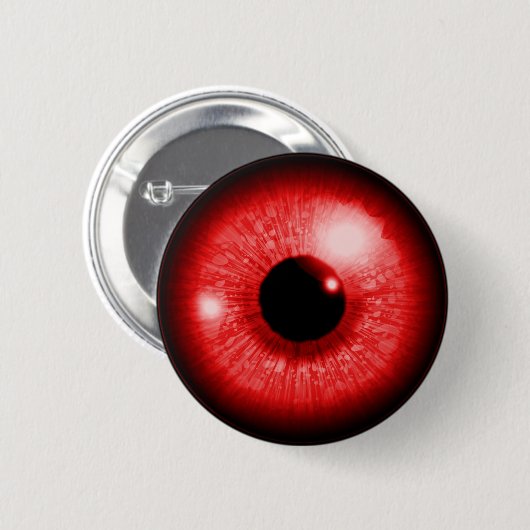 Rode ogen ronde button 5,7 cm (Voorkant /achterkant)