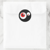 Rode ogen ronde sticker (Tas)