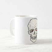 Rode ogen schedel koffiemok (Voorkant links)