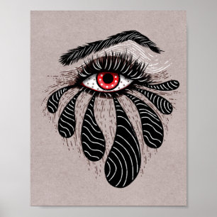 Rode ogen zwarte tranen poster