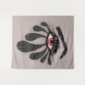 Rode ogen zwarte tranen wandkleed (Voorkant (horizontaal))