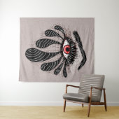 Rode ogen zwarte tranen wandkleed (In Situ (horizontaal))