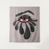 Rode ogen zwarte tranen wandkleed (Voorkant)