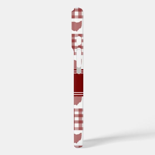 Rode Ohio Gingham Case-Mate iPhone Case (Achterkant / Links)