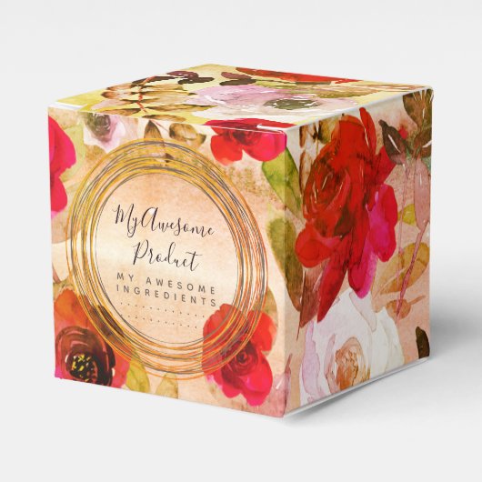 Rode Oker Gele Bloem Merkproduct Bedrijf Bedankdoosjes (Voorkant Zijde)