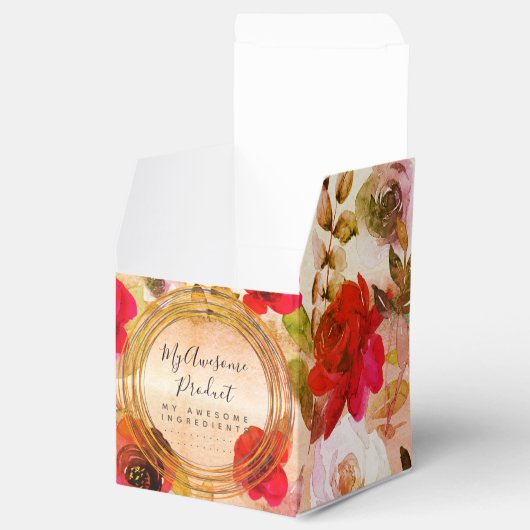 Rode Oker Gele Bloem Merkproduct Bedrijf Bedankdoosjes (Geopend)