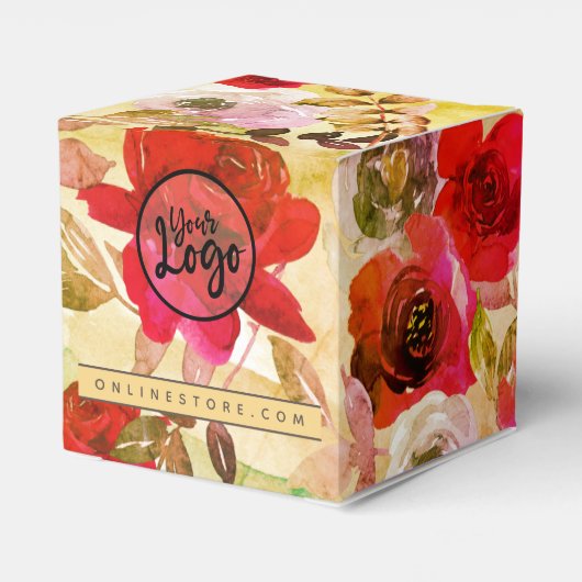 Rode Oker Gele Bloem Merkproduct Bedrijf Bedankdoosjes (Achterkant)